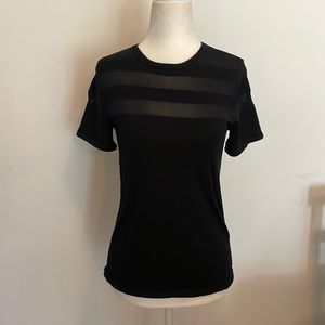 CARMEN CARMEN MARC VALVO black knit  Sweater with black sheer fabric. Unique